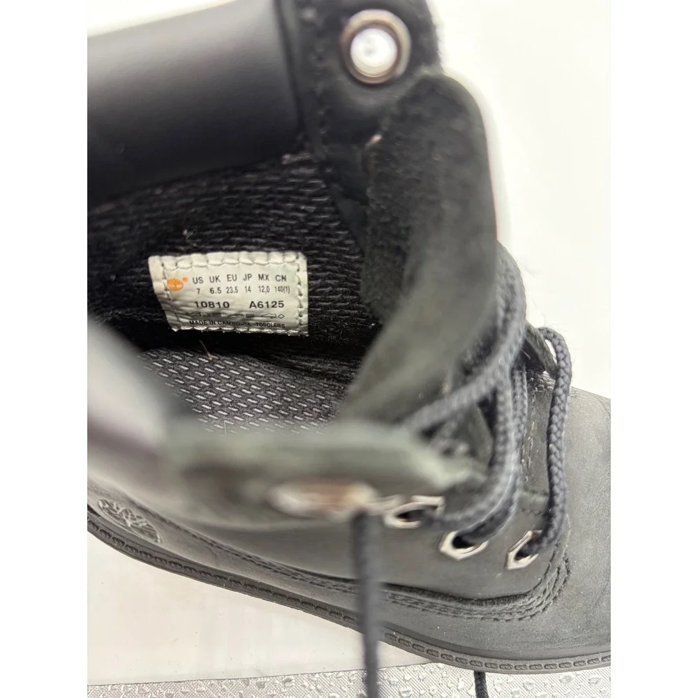 Timberland Toddler 6 Inch Premium Waterproof Boot Black Nubuck 10810 Size 7T